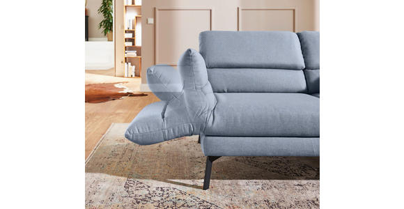 2-SITZER-SOFA in Flachgewebe Blaugrau - Blaugrau/Schwarz, Design, Textil/Metall (178-226/83-113/96-177cm) - Dieter Knoll