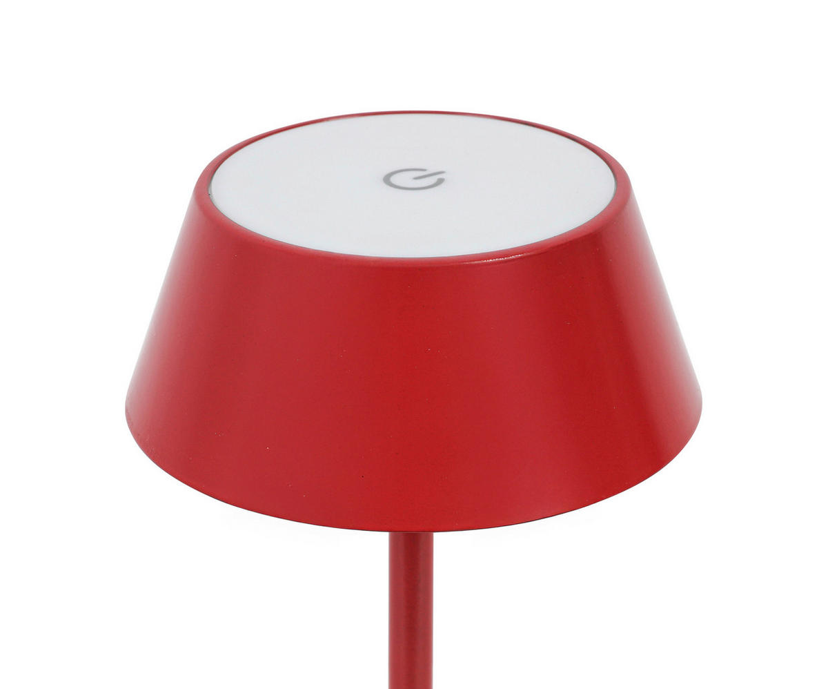 AKKU-TISCHLEUCHTE 11/30 cm  - Rot/Schwarz, Trend, Kunststoff/Metall (11/30cm) - Novel