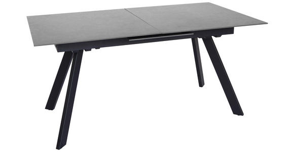 ESSTISCH Anthrazit, Schwarz rechteckig  ausziehbar  - Anthrazit/Schwarz, Design, Keramik/Metall (160-200/90/76cm) - Novel