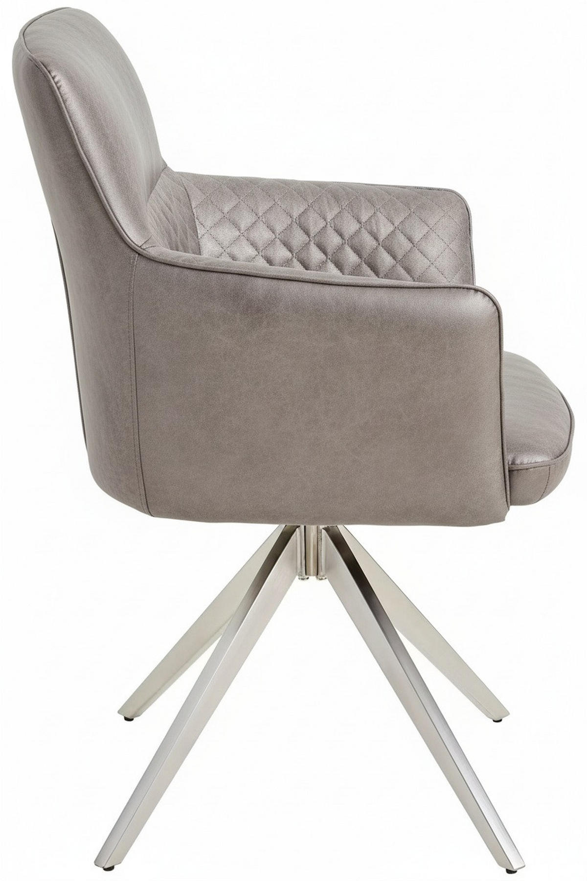 ARMLEHNSTUHL  in Edelstahl Mikrofaser  - Edelstahlfarben/Silberfarben, Basics, Textil/Metall (62/90/63cm) - MID.YOU