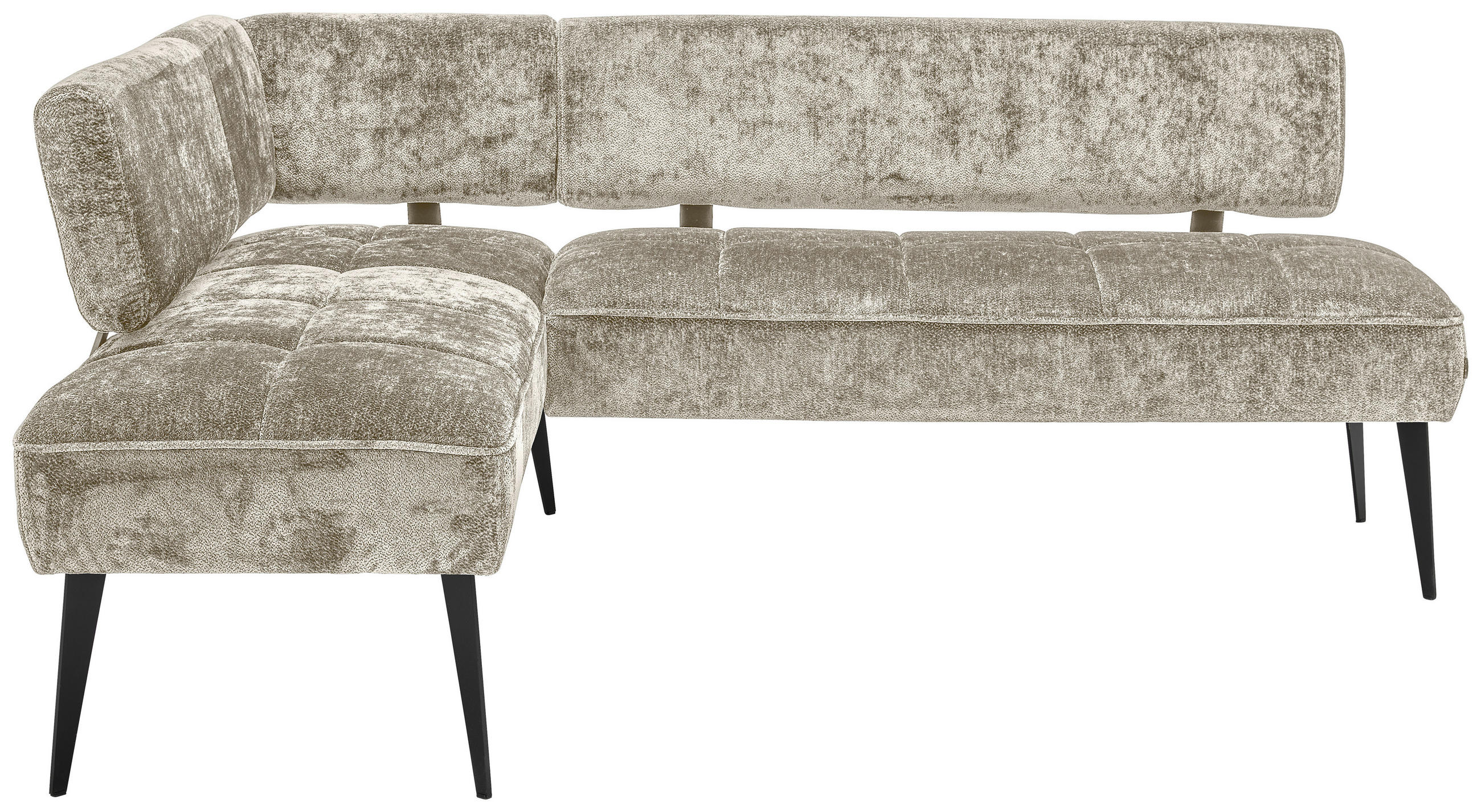 ECKBANK 162/212 cm Webstoff Taupe Metall   - Taupe/Schwarz, MODERN, Textil/Metall (162/212cm) - Welnova