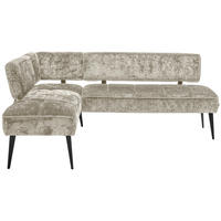 ECKBANK 162/212 cm Webstoff Taupe Metall   - Taupe/Schwarz, MODERN, Textil/Metall (162/212cm) - Welnova