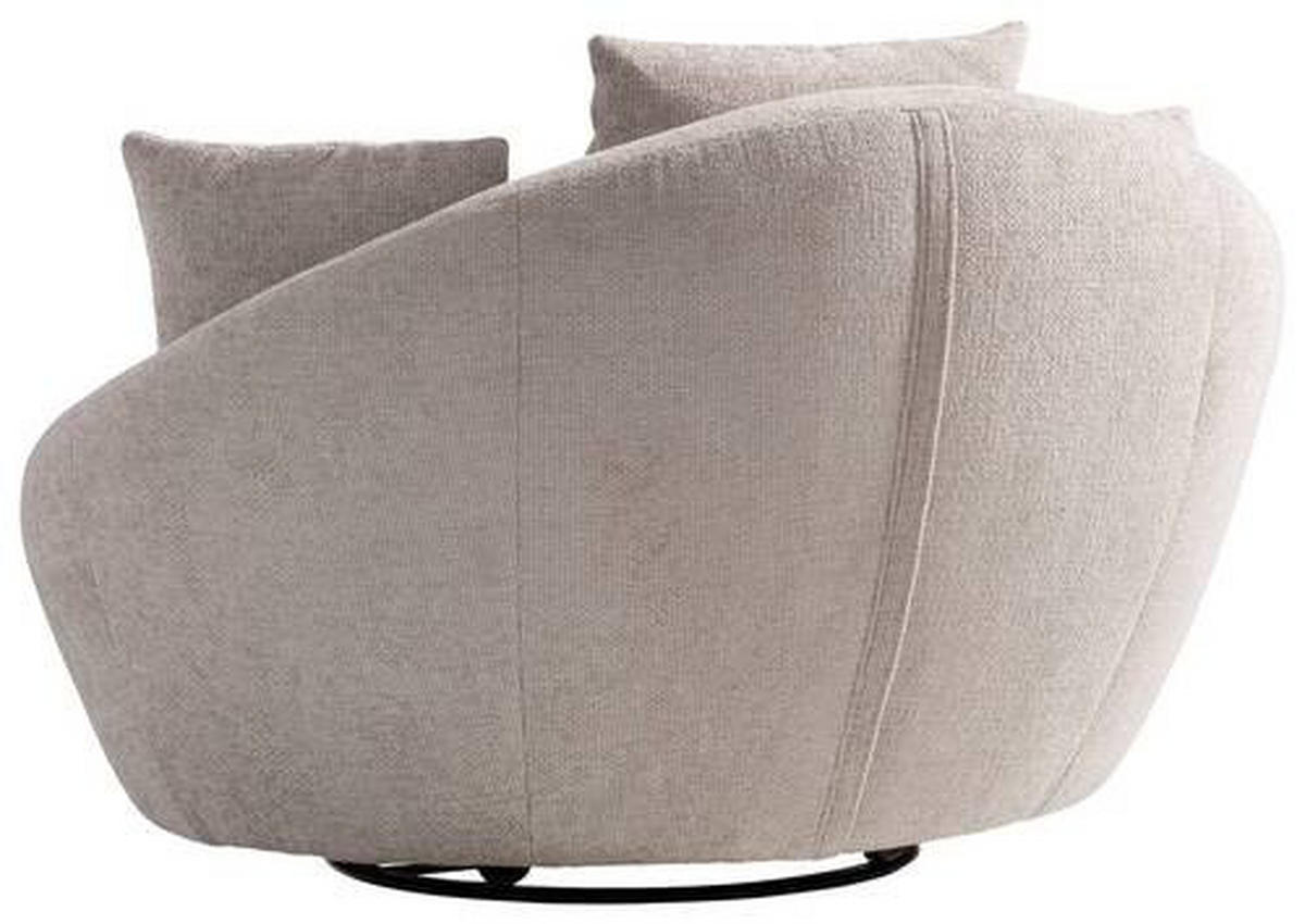 SESSEL in Chenille, Webstoff Silberfarben  - Silberfarben/Schwarz, Modern, Kunststoff/Textil (130/80/112cm) - Trendmanufaktur