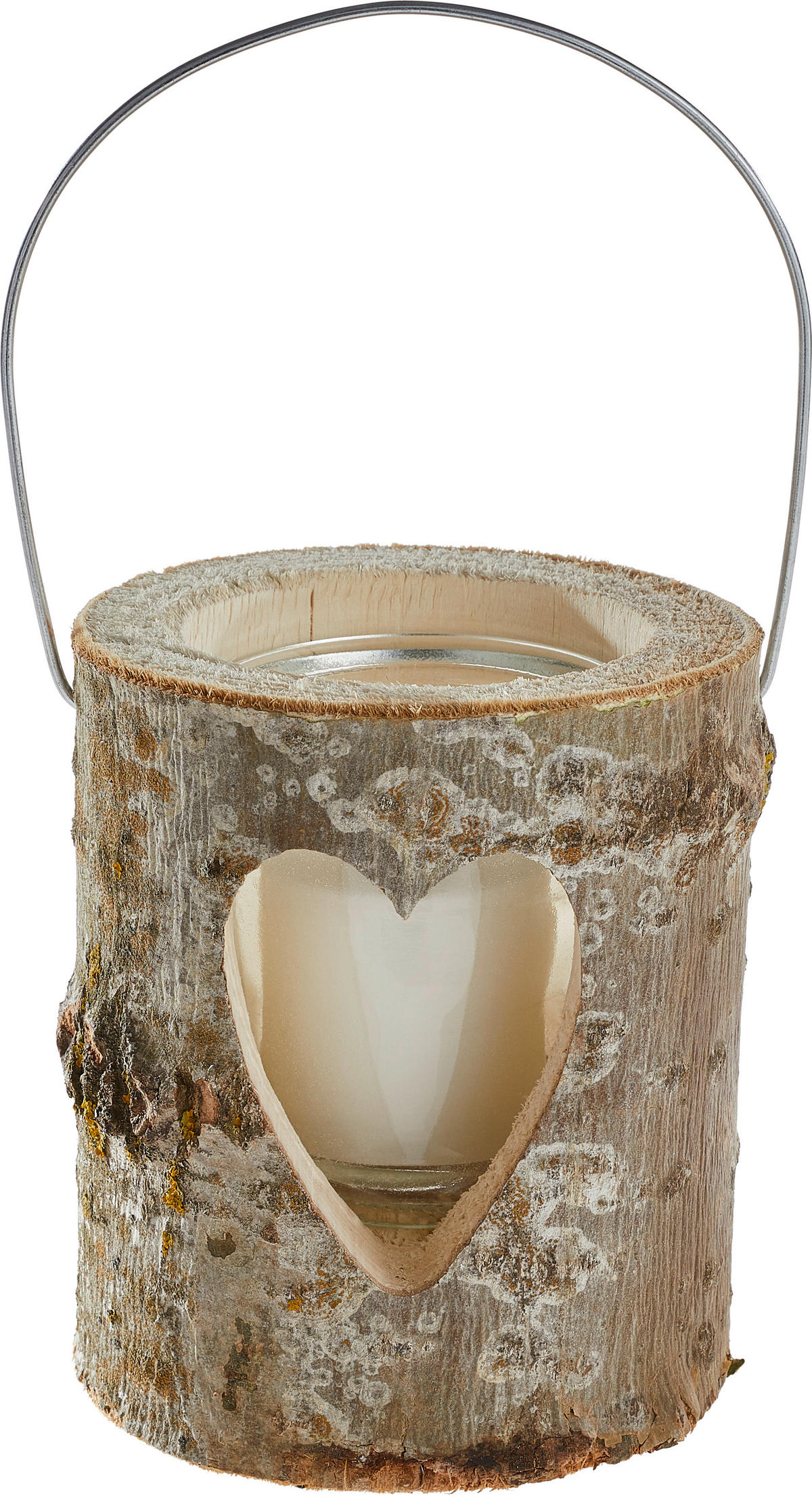 WINDLICHT - Weiß, Natur, Glas/Naturmaterialien (13/15cm) - X-Mas
