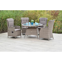 GARTENSET Stahl  - Naturfarben/Grau, MODERN, Kunststoff/Textil - Gardenson