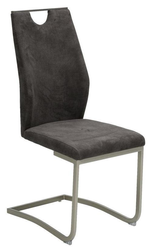 NIHAJNI STOL, kovina, tekstil siva, barve kroma  - barve kroma/siva, Design, kovina/tekstil (43/101/58cm) - Carryhome