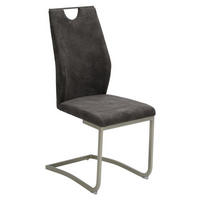 STOLICA  siva, boje kroma  metal, tekstil      - siva/boje kroma, Design, metal/tekstil (43/101/58cm) - Carryhome