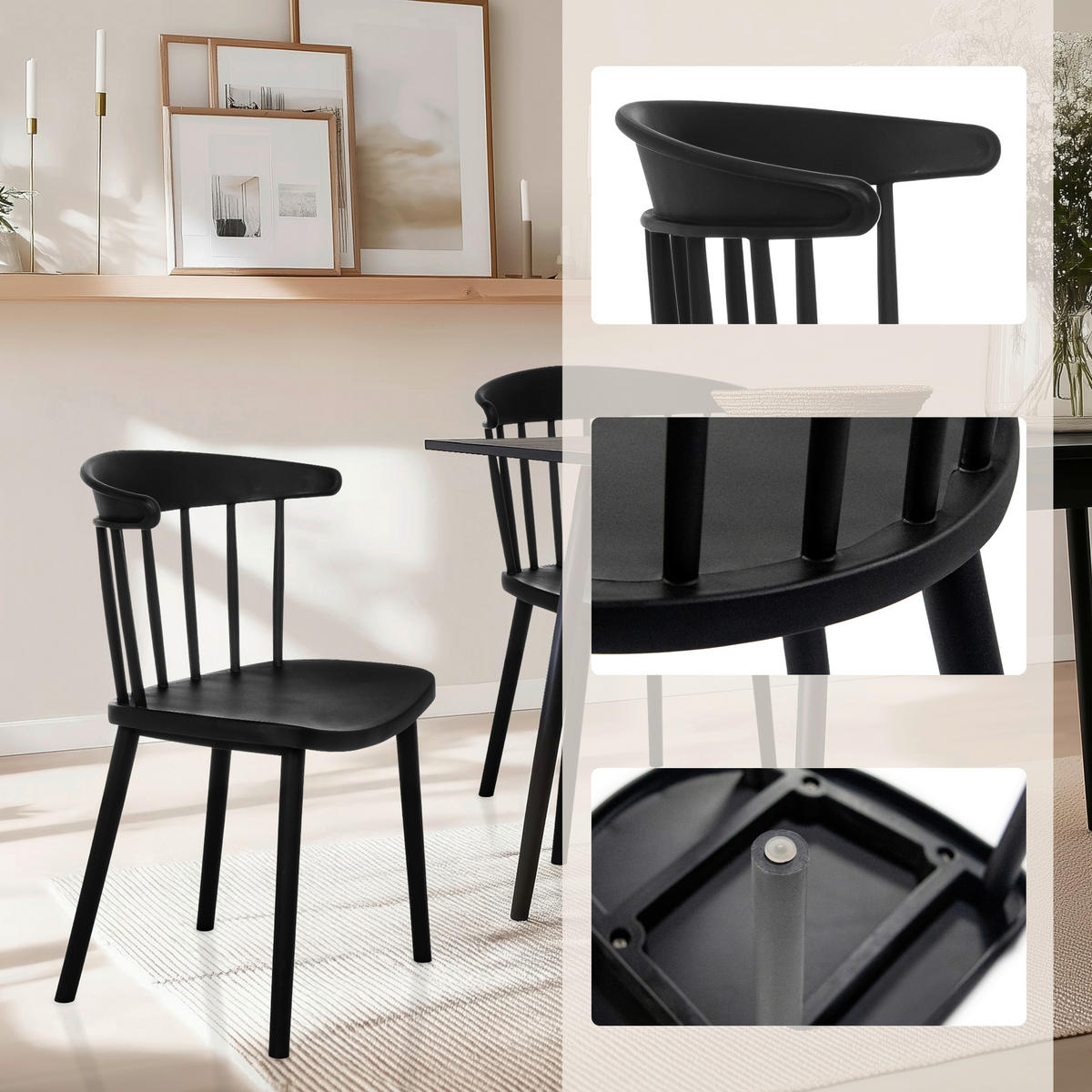 BESUCHERSTUHL  in Schwarz  - Schwarz, MODERN, Kunststoff (53/75/45cm) - MID.YOU