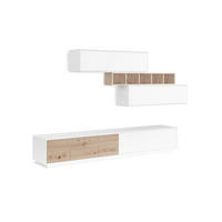 WOHNWAND 2-teilig  in Weiß, Eiche Artisan  300/179,5/50 cm  - Weiß/Eiche Artisan, MODERN, Holzwerkstoff (300/179,5/50cm) - Carryhome