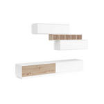 WOHNWAND 2-teilig  in Weiß, Eiche Artisan  300/179,5/50 cm  - Weiß/Eiche Artisan, MODERN, Holzwerkstoff (300/179,5/50cm) - Carryhome