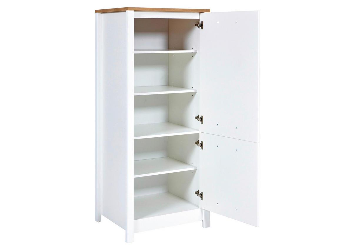 KÜCHENLEERBLOCK   in Weiß, Eiche Artisan  - Silberfarben/Weiß, MODERN, Glas/Holzwerkstoff (430/167/60cm) - home24