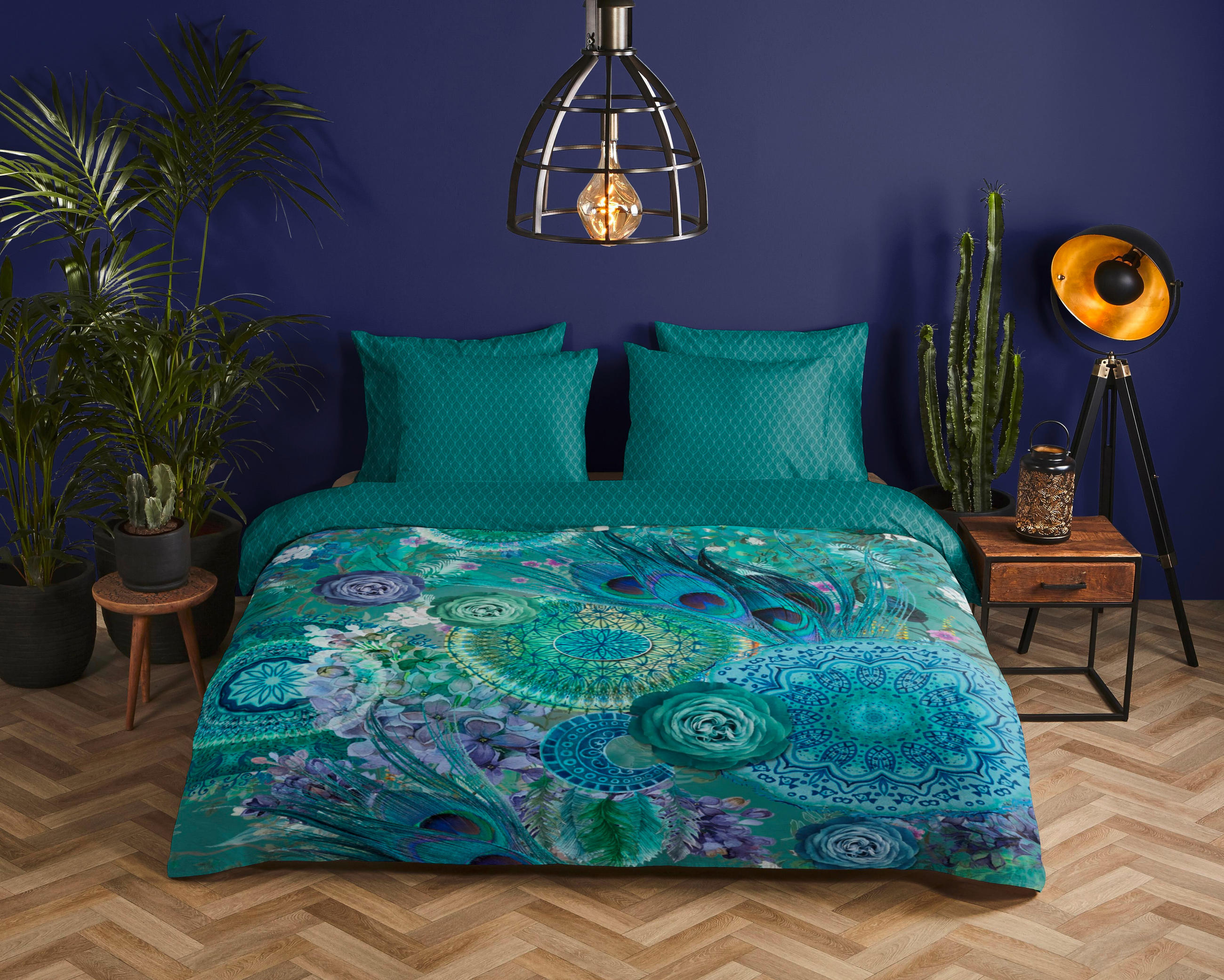 BETTWÄSCHE HIP Satin 140/200 cm  - Dunkelgrün/Grün, LIFESTYLE, Textil (140/200cm)