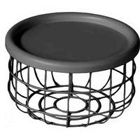 Masă Auxiliară din metal, material pe bază de lemn,  - negru, Basics, metal/material pe bază de lemn (33/20cm) - Ambia Home