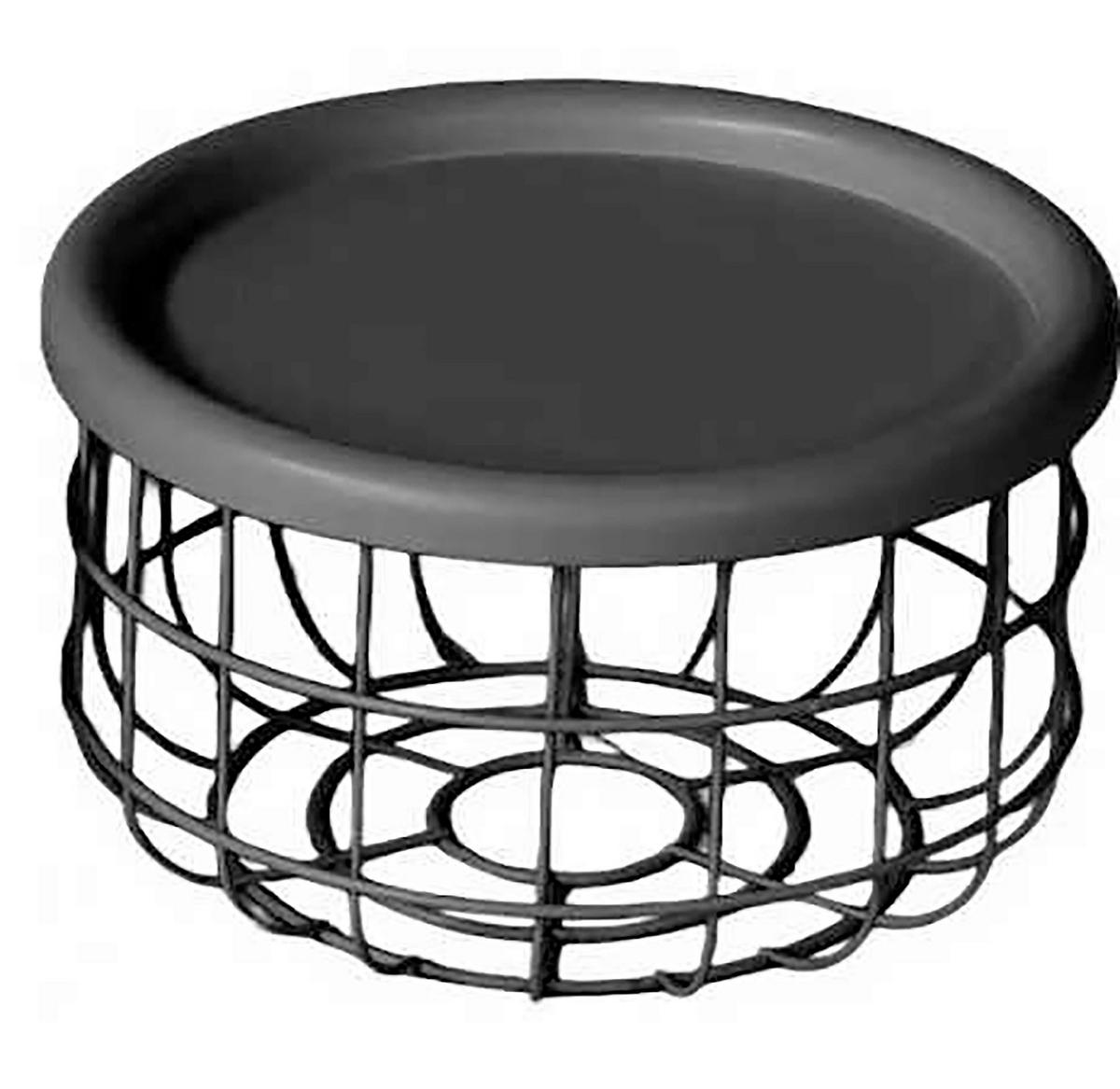 Masă Auxiliară din metal, material pe bază de lemn,  - negru, Basics, metal/material pe bază de lemn (33/20cm) - Ambia Home