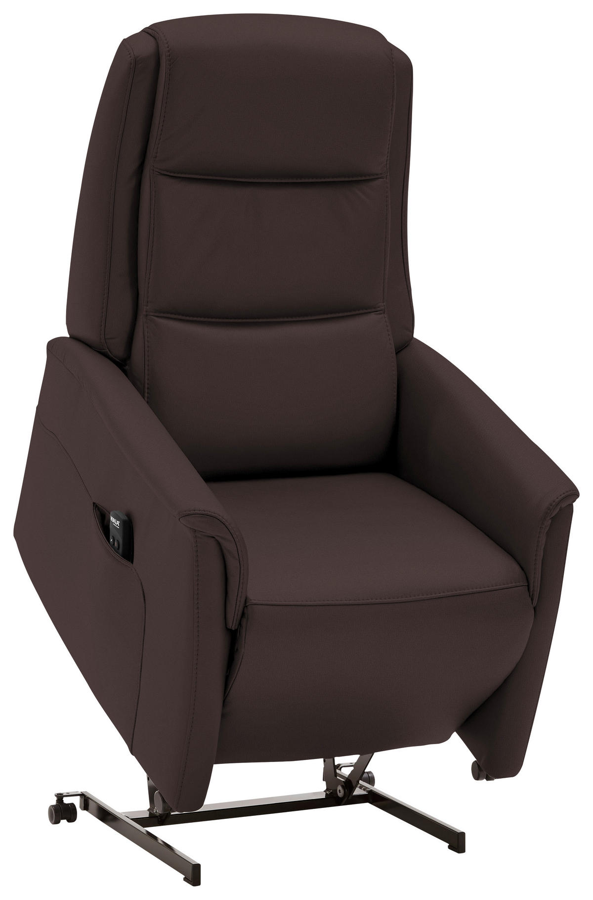 FERNSEHSESSEL Valdera  mit Relaxfunktion, Aufstehhilfe, Rücken echt Echtleder Dunkelbraun  - Dunkelbraun/Schwarz, KONVENTIONELL, Leder/Kunststoff (70/107/88cm) - Livetastic