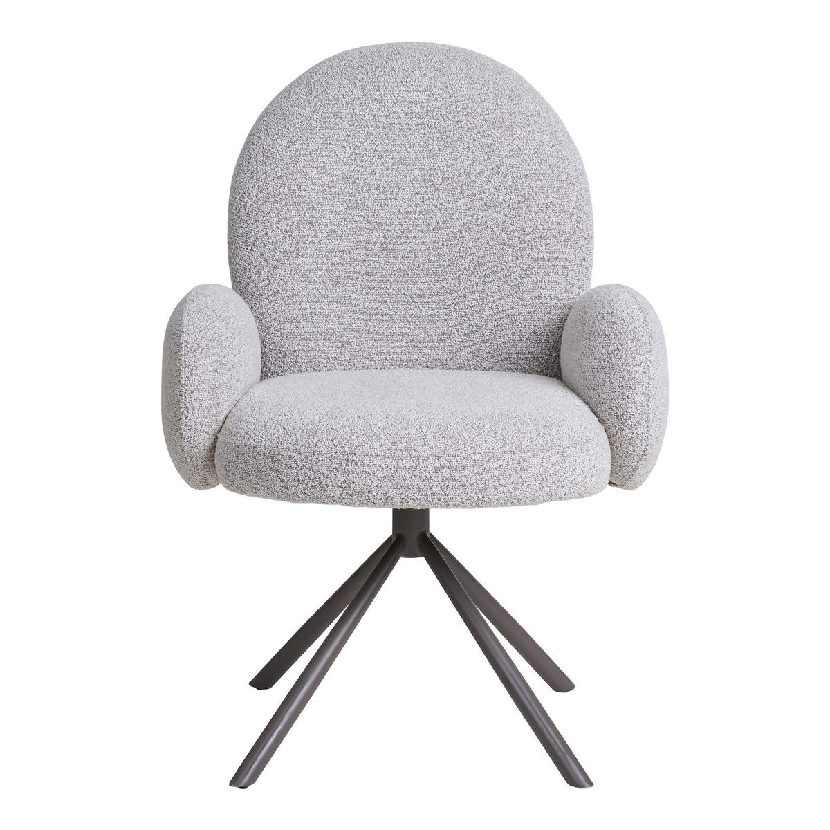 STOL MED ARMSTÖD bouclé  - sandfärgad/svart, Modern, metall/textil (65/91.5/69cm) - MID.YOU
