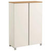 SCHUHSCHRANK Balkeneiche furniert Silberfarben, Weiß, Eichefarben  - Eichefarben/Silberfarben, Design, Holz/Holzwerkstoff (84/126/37cm)