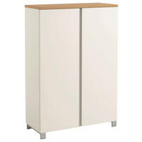 SCHUHSCHRANK 84/126/37 cm  - Eichefarben/Silberfarben, Design, Holz/Holzwerkstoff (84/126/37cm)