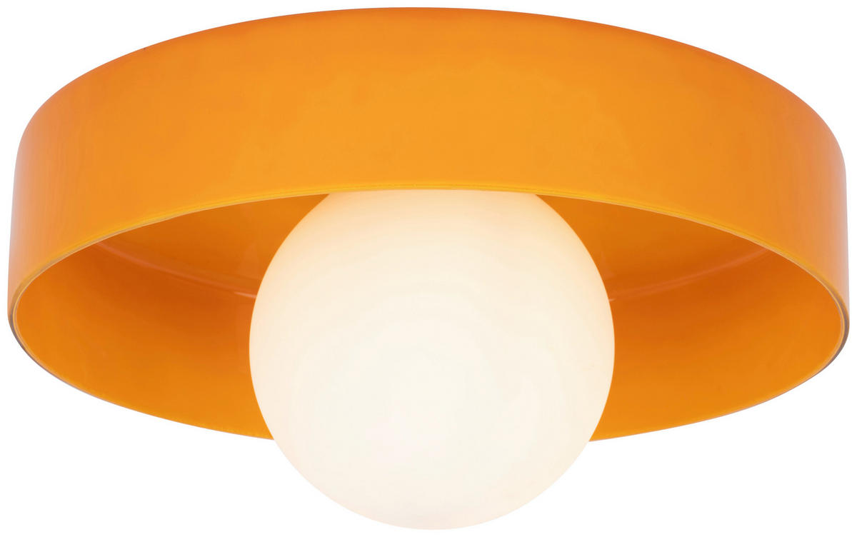 DECKENLEUCHTE 35/18 cm   - Orange, Design, Glas/Metall (35/18cm) - Collet's Monde
