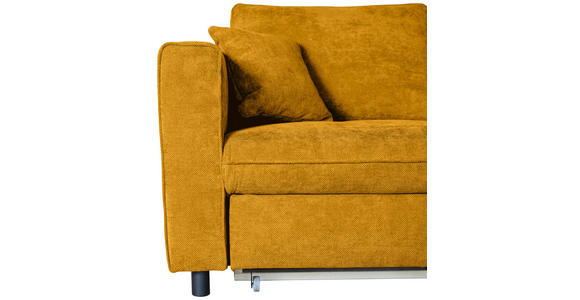 ECKSOFA Senfgelb Flachgewebe - Senfgelb/Schwarz, KONVENTIONELL, Textil/Metall (252/162cm) - Carryhome