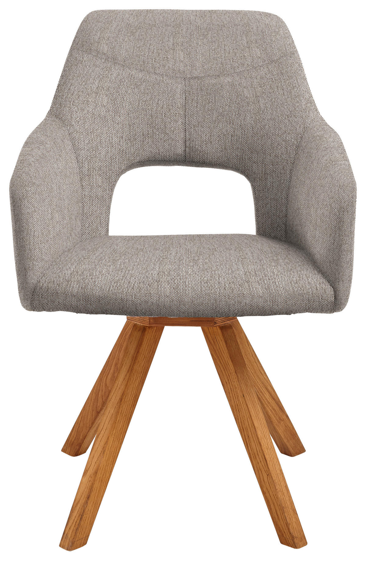 ARMLEHNSTUHL  in Webstoff  - Eichefarben/Cappuccino, Design, Holz/Textil (57/84/57cm) - Voleo