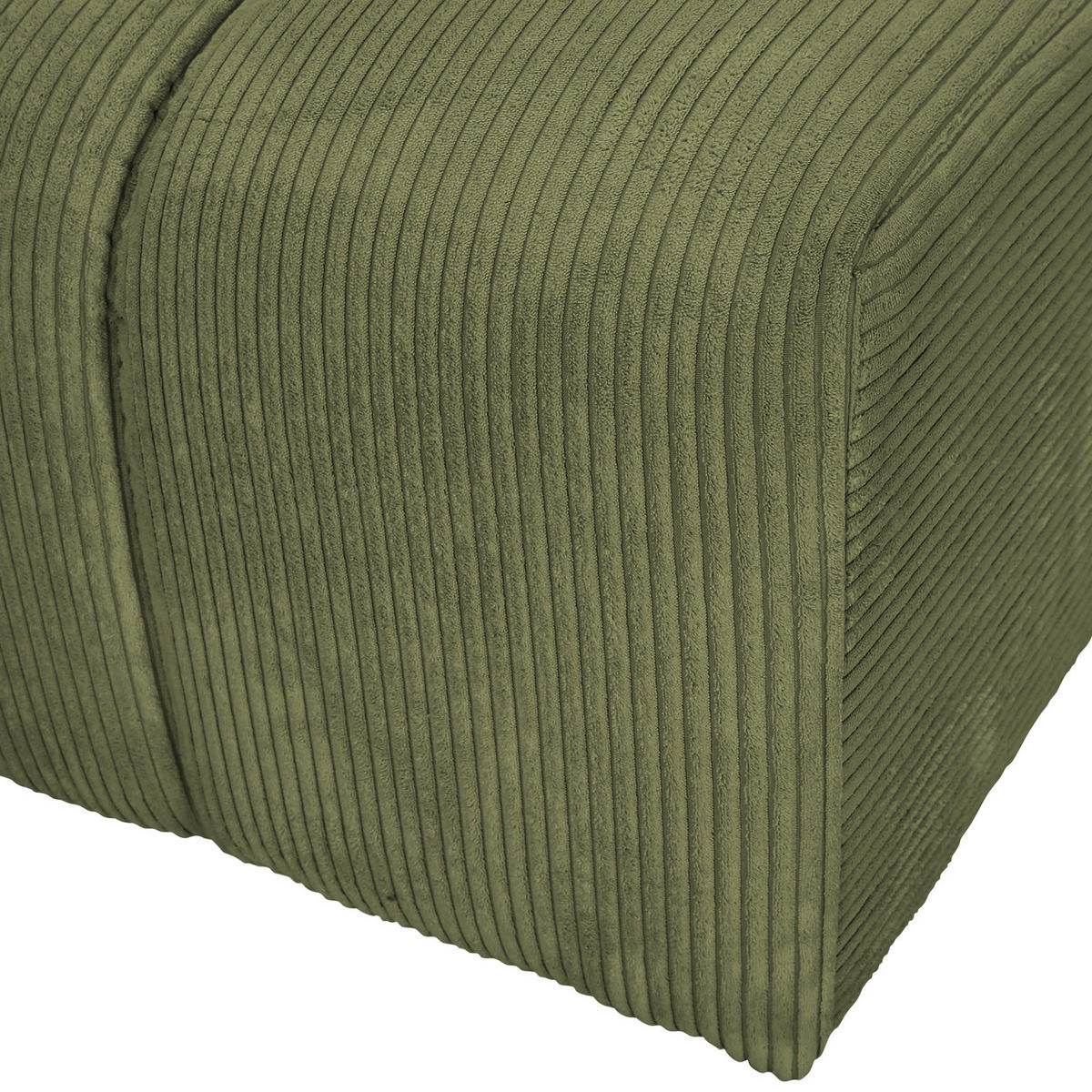 ECKSOFA Dunkelgrün Cord Zierkissen, Rücken echt  - Dunkelgrün/Schwarz, KONVENTIONELL, Kunststoff/Textil (162/313cm) - Carryhome