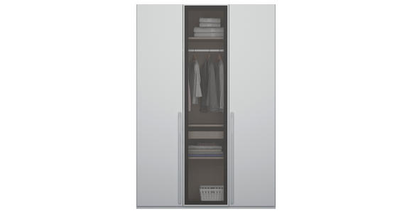 DREHTÜRENSCHRANK 151/235/60 cm 3-türig Grau, Hellgrau - Hellgrau/Grau, Trend, Glas/Holzwerkstoff (151/235/60cm) - Novel