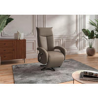 SESSEL in Echtleder Grau  - Schwarz/Grau, KONVENTIONELL, Leder/Metall (74/112/82cm) - Sit & More
