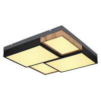 LED-DECKENLEUCHTE 50 W    60/60/9 cm  - Weiss/Opal, Natur, Holzwerkstoff/Kunststoff (60/60/9cm) - Globo