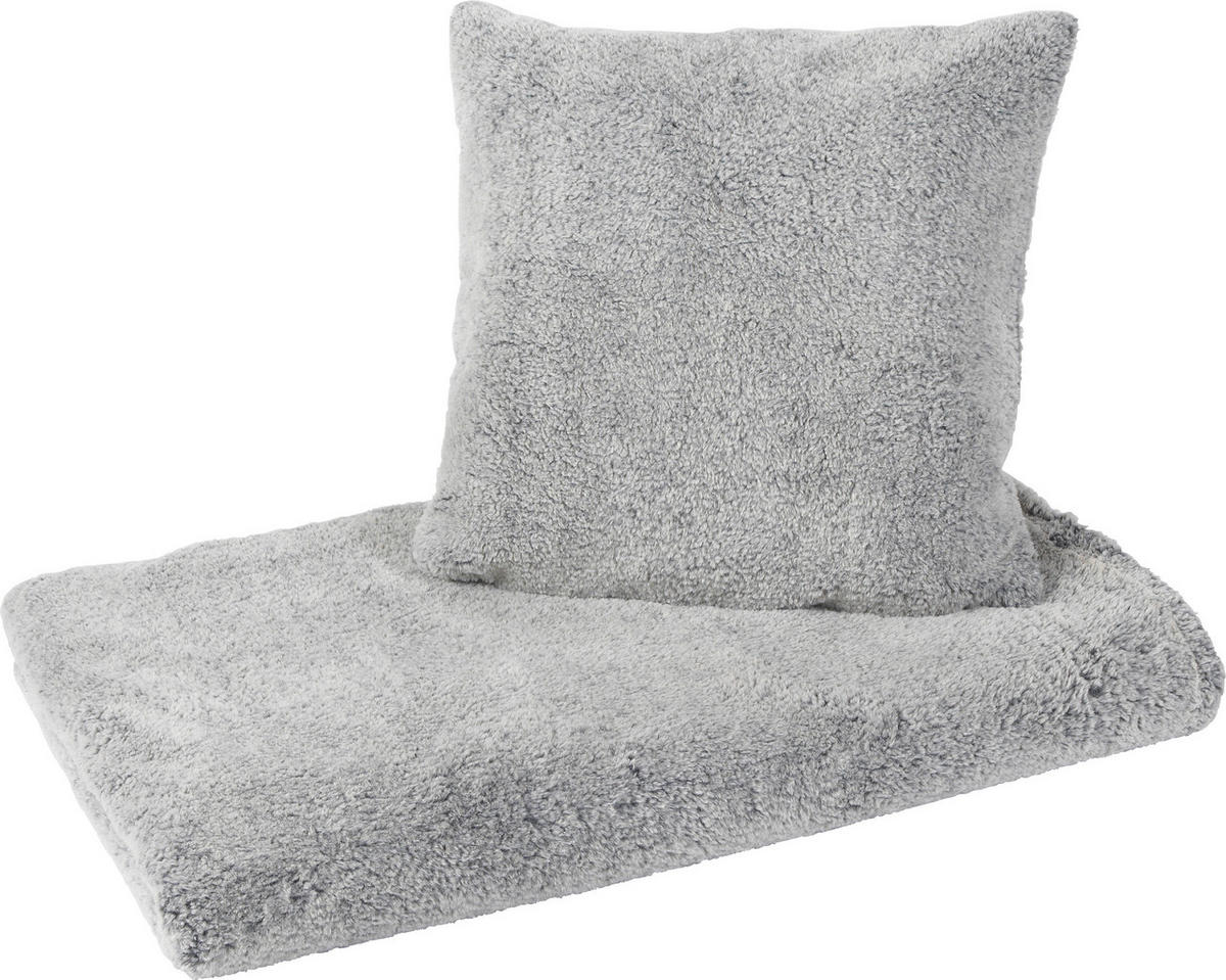 KOŽEŠINOVÝ POLŠTÁŘ 50/50 cm - šedá, Konvenční, textil (50/50cm) - Novel
