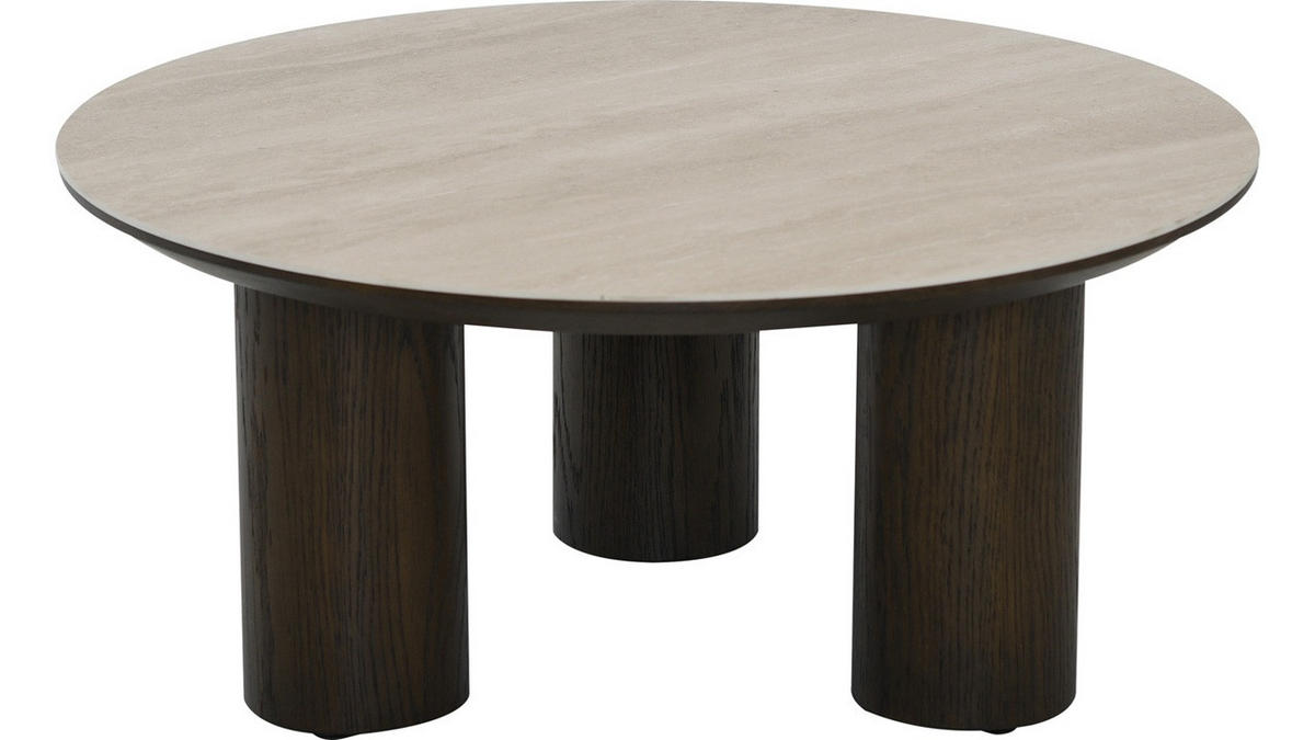 SOFFBORD i trä, keramik, trämaterial 90/90/40 cm  - sandfärgad/mörkbrun, Design, trämaterial/trä (90/90/40cm) - Best Price