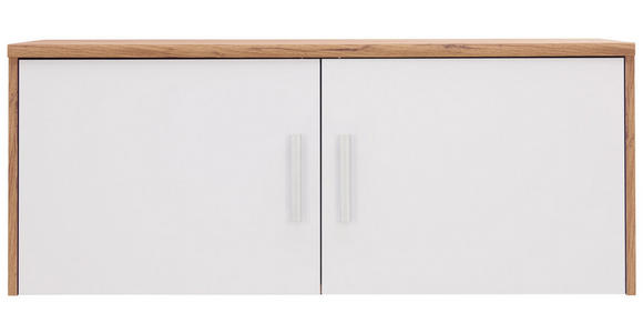 AUFSATZSCHRANK - Eichefarben/Silberfarben, KONVENTIONELL, Holzwerkstoff/Kunststoff (106/43/54cm) - Xora