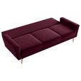 SCHLAFSOFA Samt Bordeaux  - Bordeaux/Buchefarben, KONVENTIONELL, Holz/Textil (225/91/99cm) - Carryhome