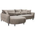 ECKSOFA Taupe Chenille  - Taupe/Schwarz, MODERN, Textil/Metall (200/285cm) - Carryhome