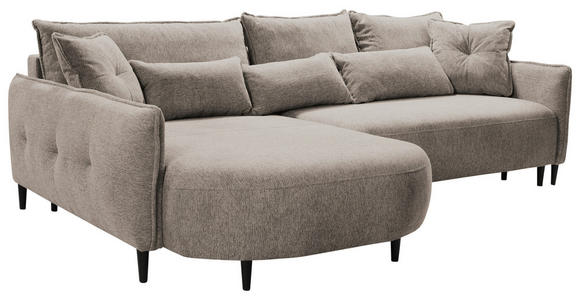 ECKSOFA Taupe Chenille  - Taupe/Schwarz, MODERN, Textil/Metall (200/285cm) - Carryhome