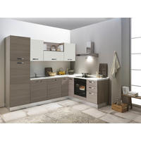 ECKKÜCHE 195/270 cm  in Creme, Eiche grau  - Eiche grau/Magnolie, LIFESTYLE, Holzwerkstoff/Kunststoff (195/270cm) - MID.YOU