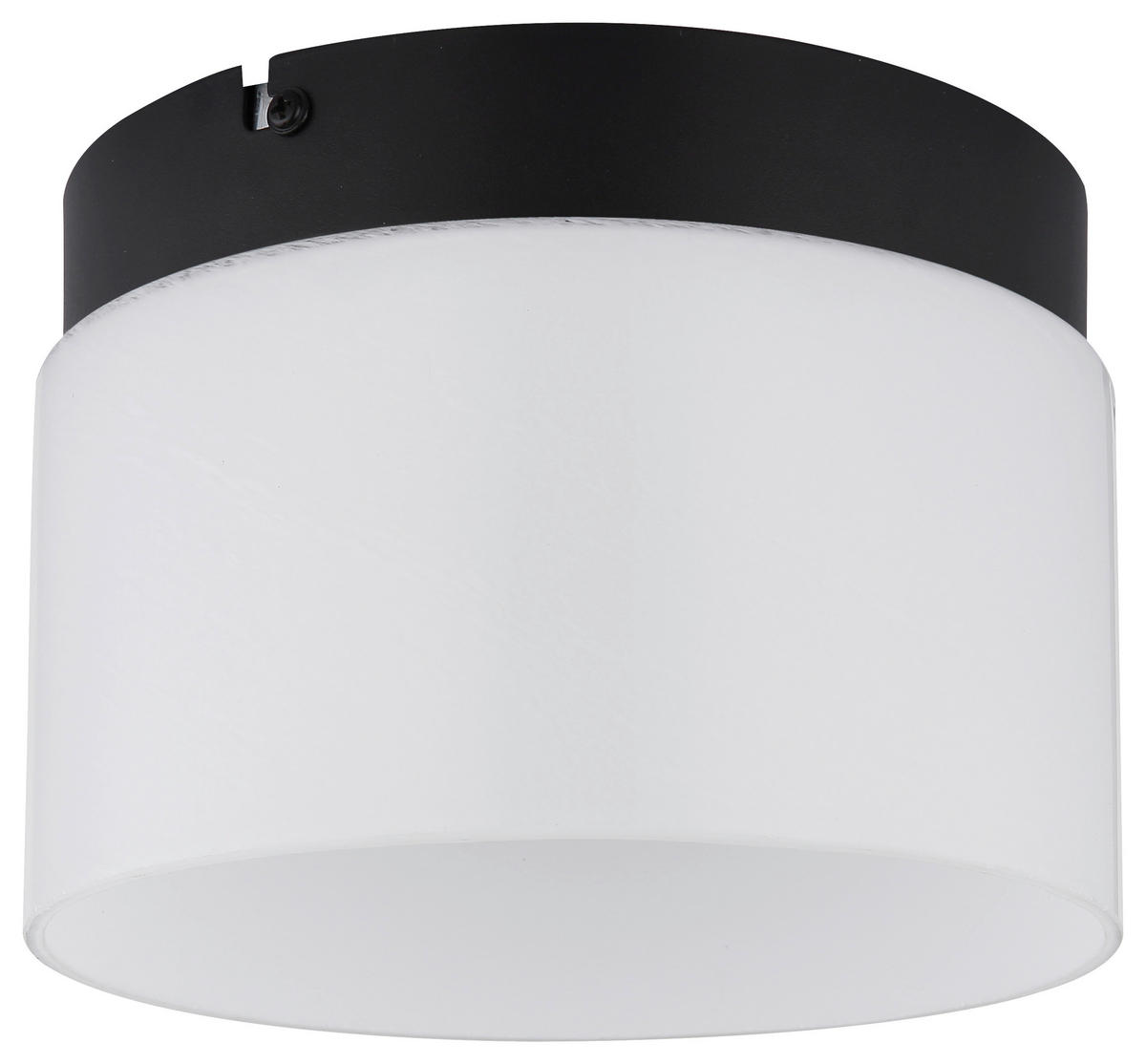 DECKENLEUCHTE 20/14 cm  - Opal/Schwarz, Trend, Glas/Kunststoff (20/14cm) - Collet's Monde