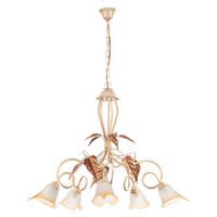 LUSTER,  90/90/130 cm - biela/béžová, Natur, kov/sklo (90/90/130cm)