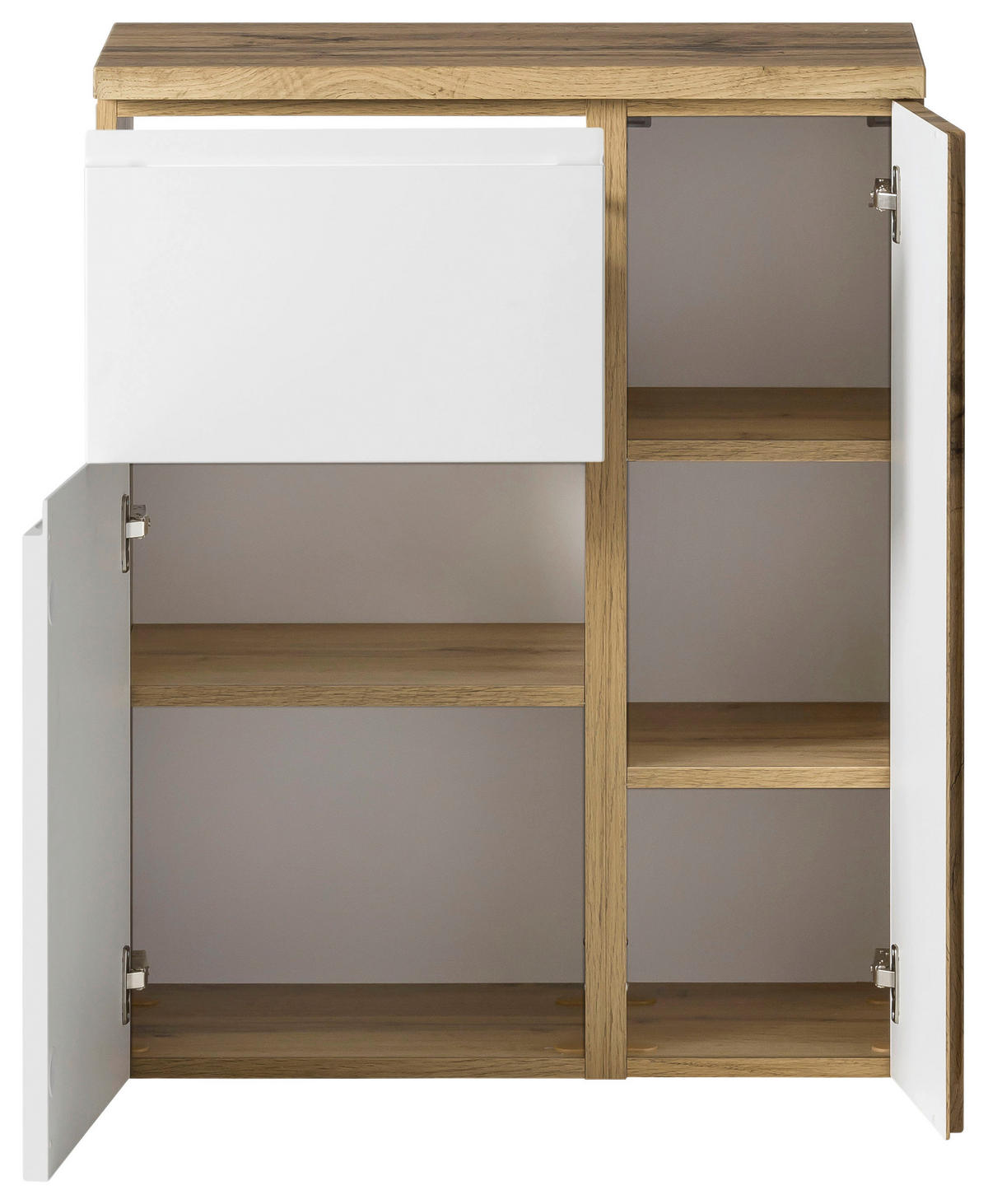 UNTERSCHRANK in   - Weiss/Eiche Wotan, Modern, Holzwerkstoff (65/79/35cm) - Held