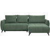ECKSOFA inkl. Funktionen Mintgrün Struktur, Plüsch  - Schwarz/Mintgrün, Design, Textil/Metall (287/197cm) - Stylife