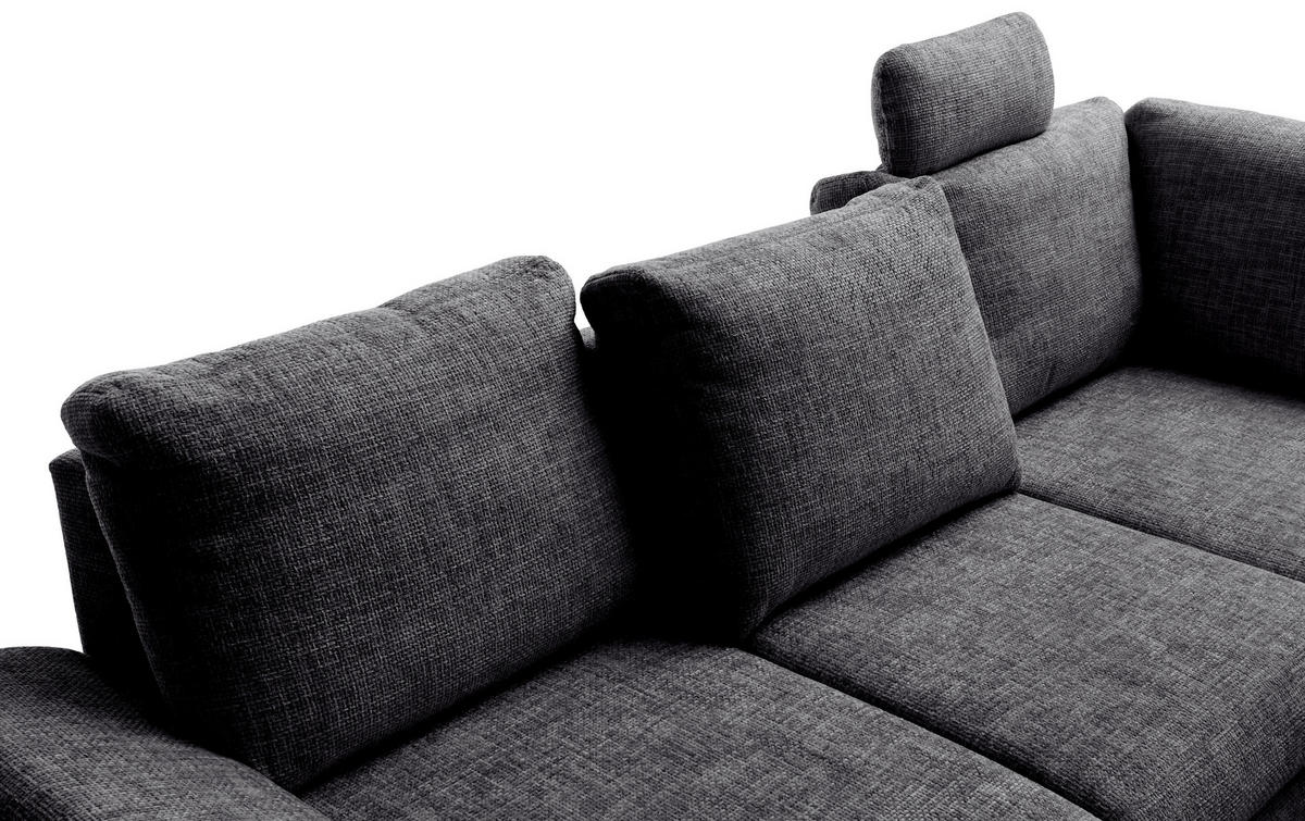 ECKSCHLAFSOFA Struktur Schwarz  - Wildeiche/Schwarz, MODERN, Holz/Textil (265/206cm) - Livetastic