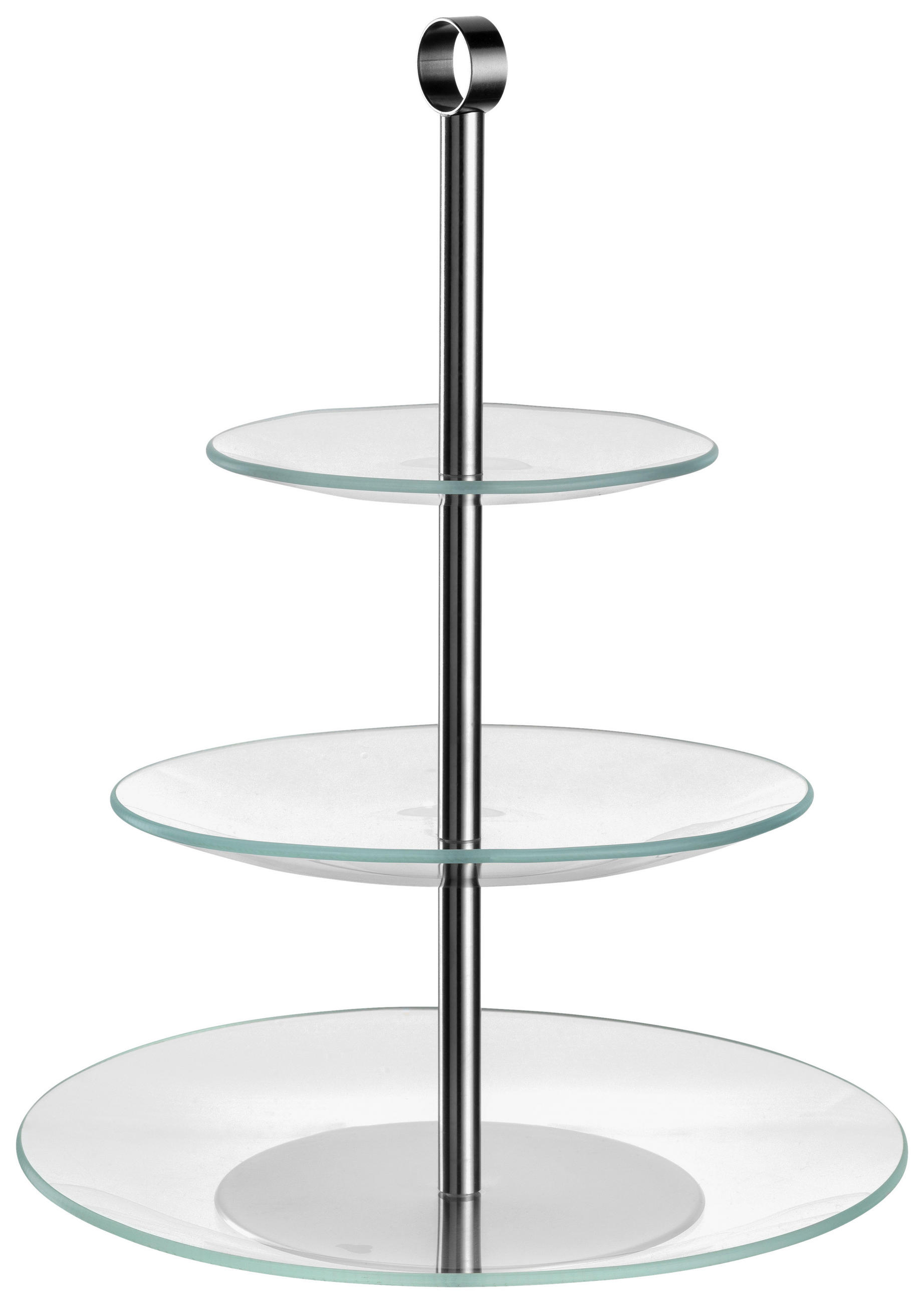 SÜTEMÉNYES ÁLLVÁNY 3 emeletes - áttetsző, Design, Üveg (26,60/36,00/26,60cm) - Leonardo