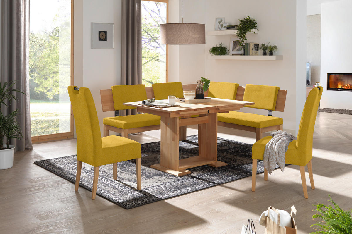 STUHL in Holz, Metall, Textil Buchefarben, Currygelb  - Currygelb/Buchefarben, Natur, Holz/Textil (47/103/60cm) - Cantus