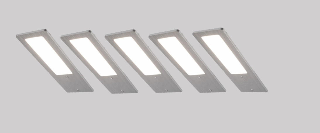 UNTERBAULEUCHTEN-SET 6/0,5/19 cm   - Alufarben, Basics, Metall (6/0,5/19cm)