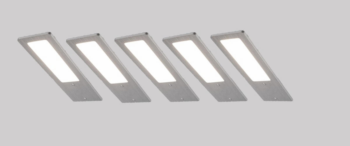UNTERBAULEUCHTEN-SET 6/0,5/19 cm   - Alufarben, Basics, Metall (6/0,5/19cm)