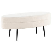 HOCKERBANK in Metall, Textil Schwarz, Weiß  - Schwarz/Weiß, Design, Textil/Metall (100/41/40cm) - Livetastic