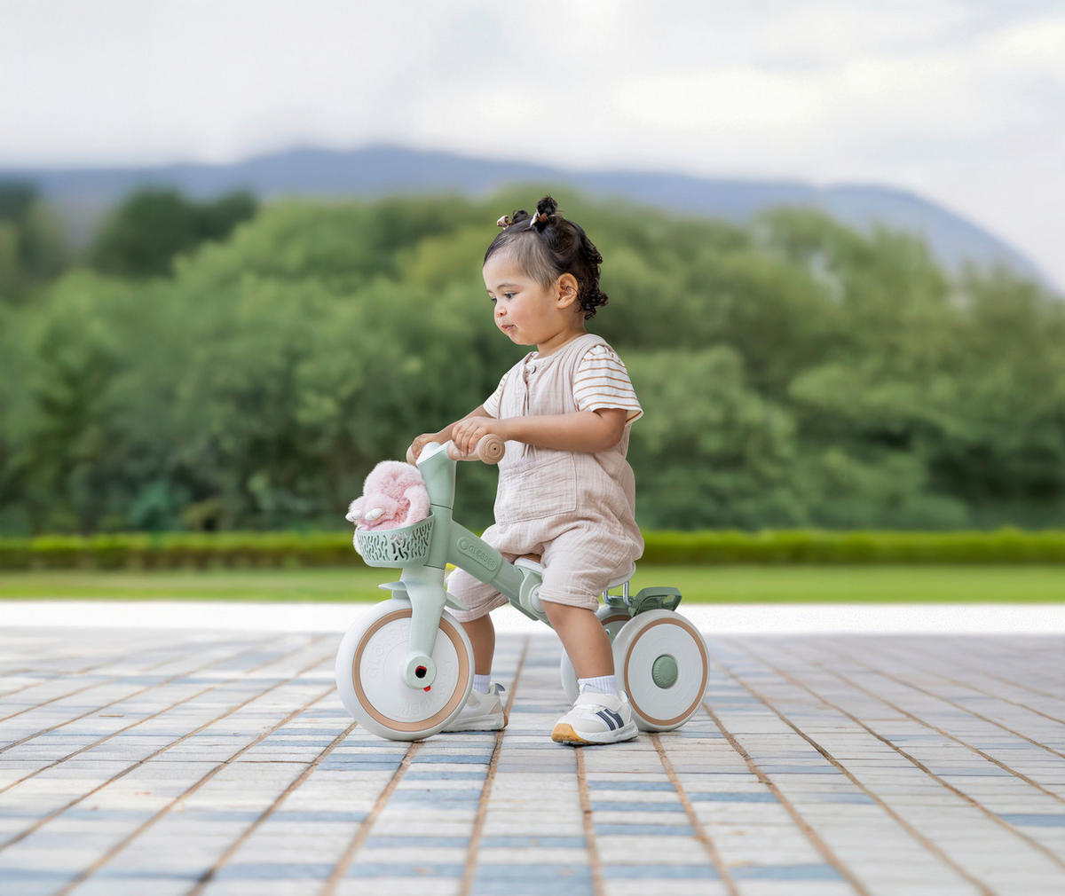 DREIRAD LEARNING TRIKE 2in1 PLUS ECO  - Salbeigrün, Basics, Kunststoff (58.9/41.0/42.7cm) - GLOBBER