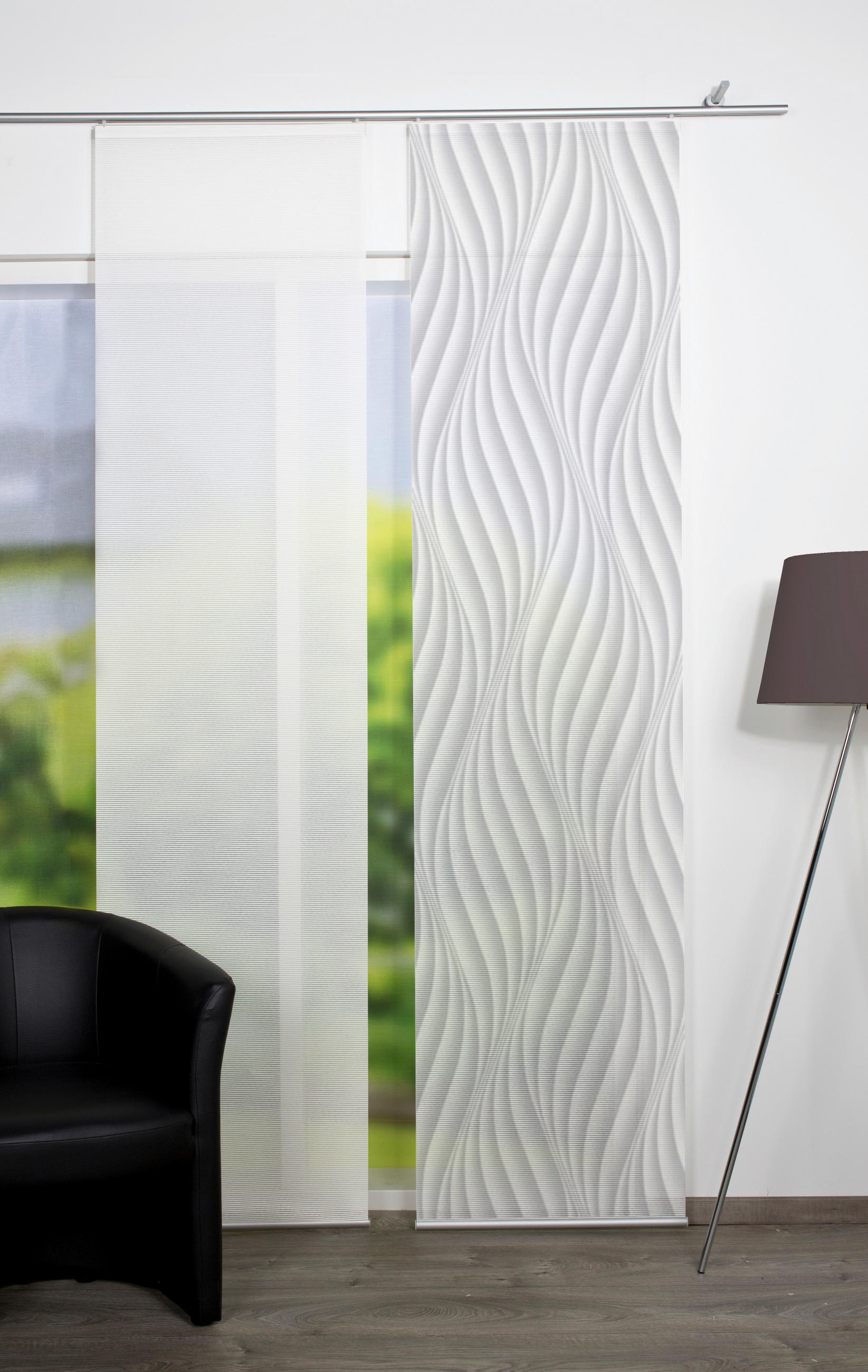 FLÄCHENVORHANG in Grau halbtransparent  - Grau, Design, Textil (60/260cm)