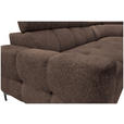 ECKSOFA in Struktur Dunkelbraun  - Dunkelbraun/Schwarz, MODERN, Textil/Metall (254/212cm) - Carryhome