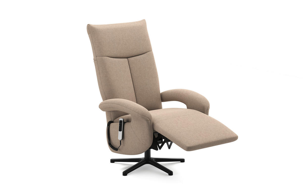 SESSEL in Flachgewebe Taupe  - Taupe/Schwarz, Konventionell, Textil/Metall (74/112/82cm) - Sit & More